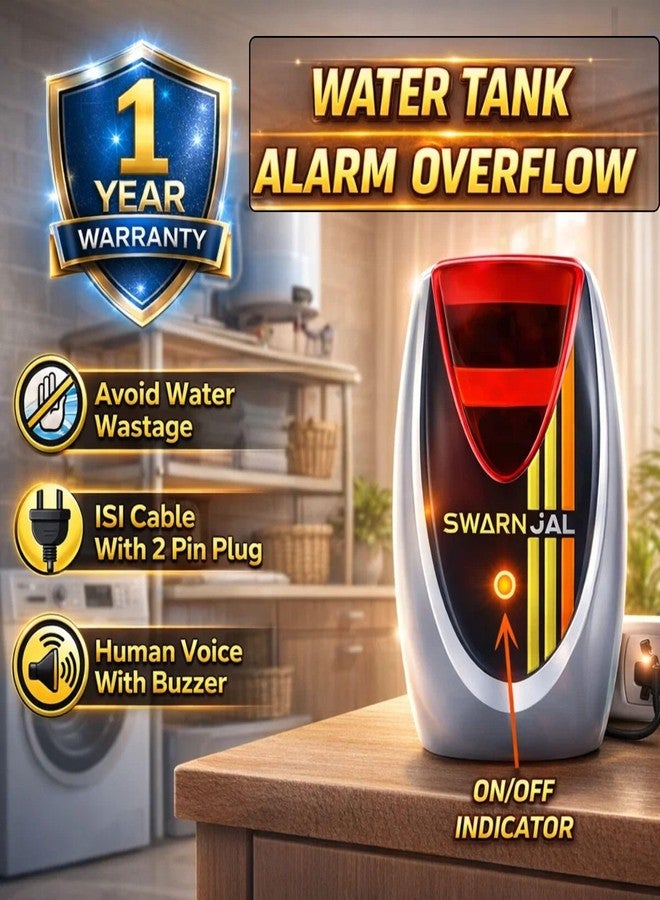 Swarn Jal Water Tank Alarm Overflow with Magnetic Isolation Swarn Jal, Water Bell, Loud Human Voice, Brass Sensors, 100% Shock Proof, 1 Year Complete Warranty + 1M Wire - Image 5