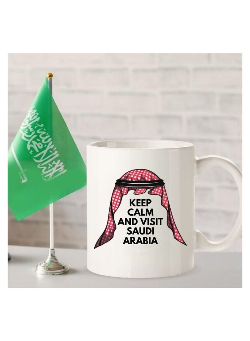 Phone Planet KSA Keep Calm And Visit Kingdom Of Saudi Arabia Mug For Saudi National Day Printed Coffee Mug 11Oz White Handle - Image 2