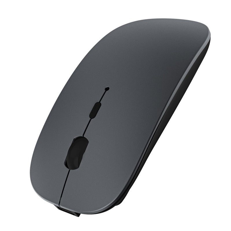 SUNGI Bluetooth Mouse,Wireless Slim Silent Mouse Jiggler Rechargable Mouse for iPad/MacBook/Tablet/PC/iPhone/Cellphone,Gray - Image 1