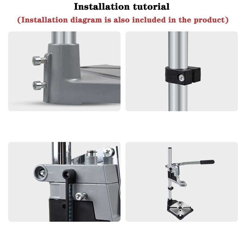 MLD MLD Bench Drill Press Stand Clamp Base Frame for Electric Drills DIY Tool Press Hand Drill Holder Metalworking Power Tools (Base : Cast Iron, 400mm, Type : Drill Stand)  - Image 5