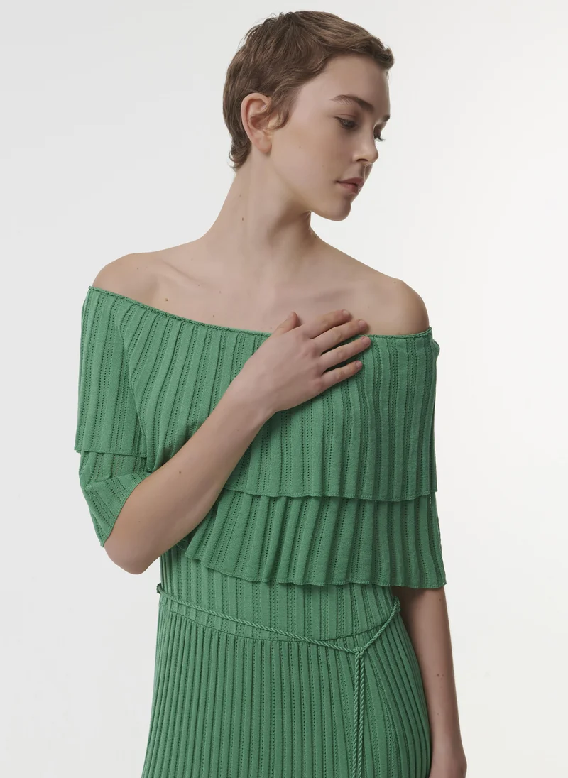 leem  Off-Shoulder Knitted Dress - Shorter Length for Women | Best Price UAE