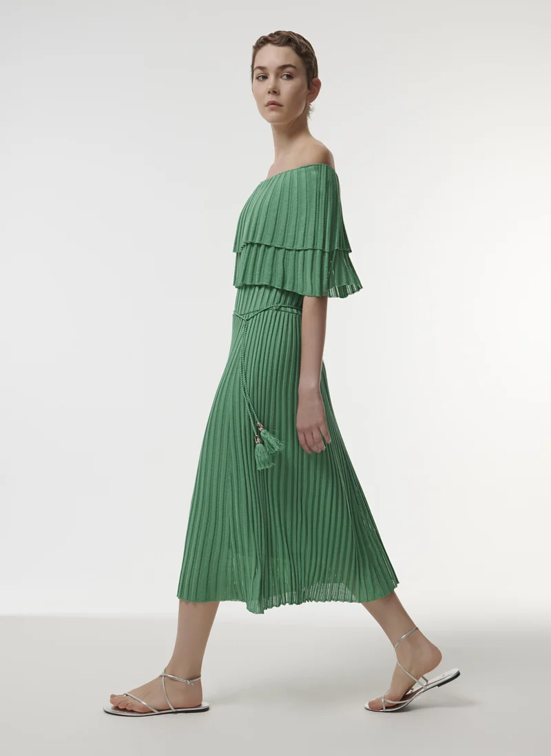 leem Off-Shoulder Knitted Dress - Shorter Length