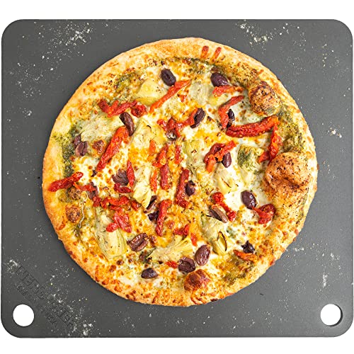 Nerd Chef NerdChef Steel Stone - High Performance Pizza Baking | Made in USA (14.5" x 16") - (.375" Thick - Pro) - Image 1