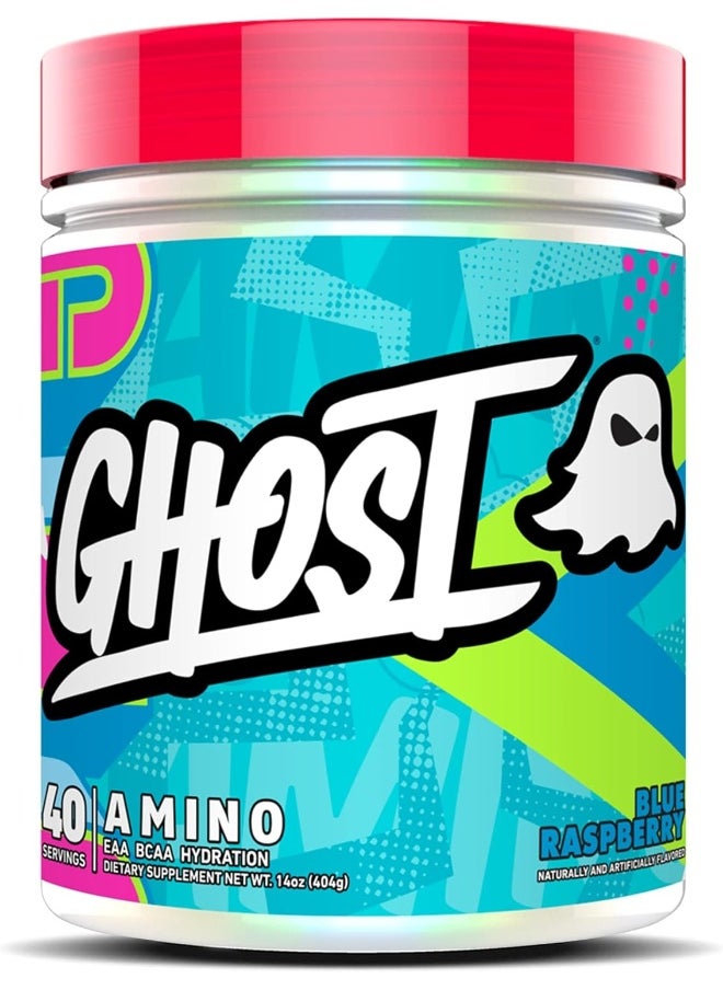 Ghost Amino: Essential Amino Acid Supplement, Blue Raspberry - 40 Servings - Intra-Workout Powder For Hydration & Recovery 4.5G Bcaa & 5.5G Eaa - Soy & Gluten-Free, Vegan  - Image 1