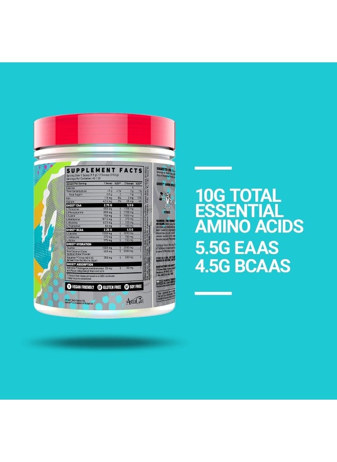 Ghost Amino: Essential Amino Acid Supplement, Blue Raspberry - 40 Servings - Intra-Workout Powder For Hydration & Recovery 4.5G Bcaa & 5.5G Eaa - Soy & Gluten-Free, Vegan  - Image 3