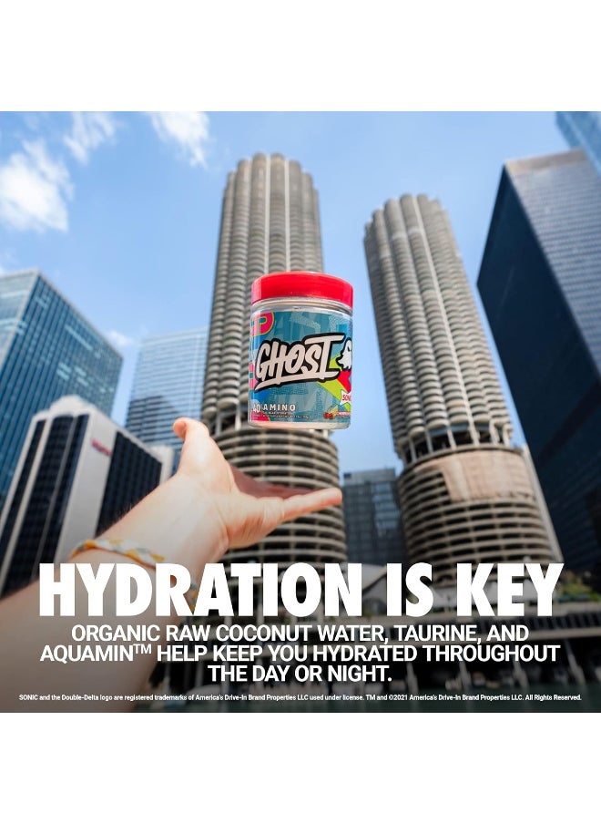 Ghost Amino: Essential Amino Acid Supplement, Blue Raspberry - 40 Servings - Intra-Workout Powder For Hydration & Recovery 4.5G Bcaa & 5.5G Eaa - Soy & Gluten-Free, Vegan  - Image 4