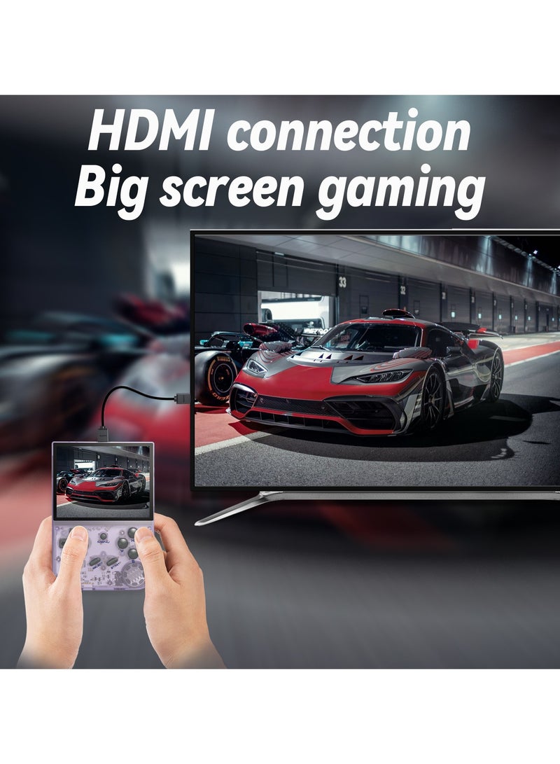 ANBERNIC RG35XX New Retro Handheld Game Console Linux System HDTV Output 3.5 Inch IPS Screen 64G TF Card 5500+ Classic Games 2600mAh Battery Purple - Image 4