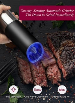 INKBIRD INKBIRD Salt and Pepper Grinder Rechargeable Gravity Electric Automatic Spice Mill with Blue LED Light Capacity 85ml Adjustable Coarseness One-Hand Operation Ideal in the Kitchen  - Image 2