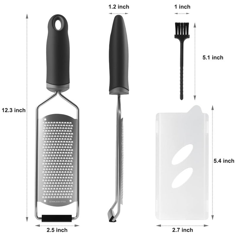 Anddgrous Upgraded Lemon Zester & Cheese Grater, Food Grade Stainless Steel None-Slip Hand Fine Grater for Garlic, Ginger, and Chocolate, Durable and Easy-To-Cleanï¼ˆDishwasher Safeï¼‰ - Image 2