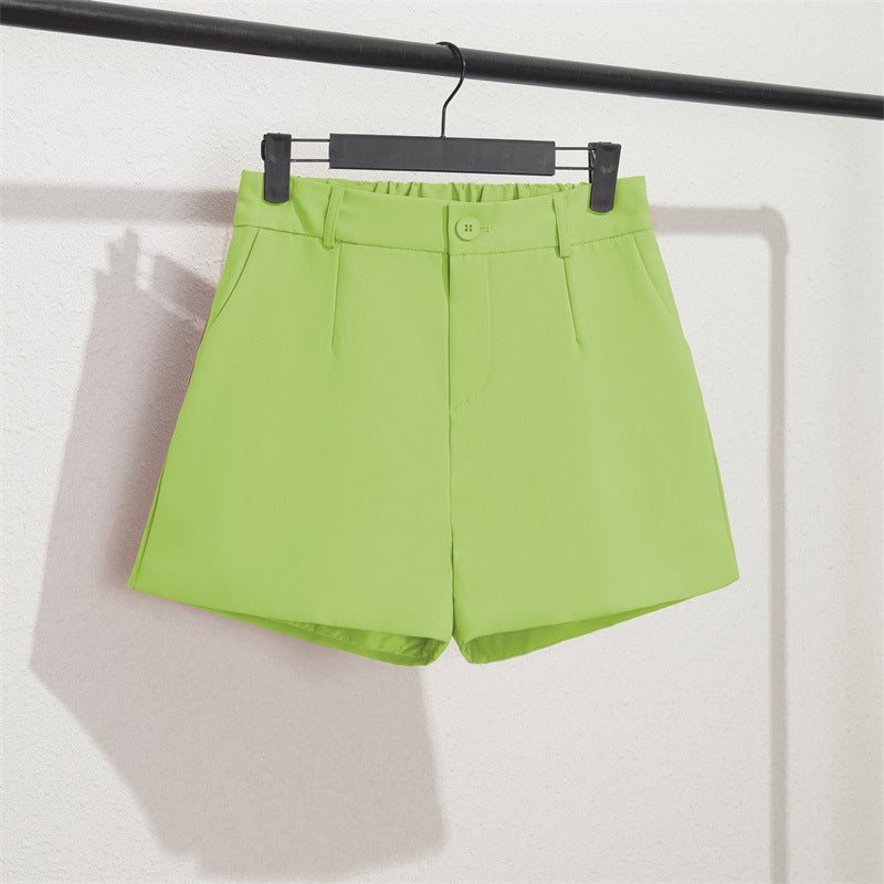 Black Suit Shorts For Women 2025 Spring & Fall New Versatile A-Line Wide-Leg Loose Slimming Look Outer Shorts For Women - Image 1