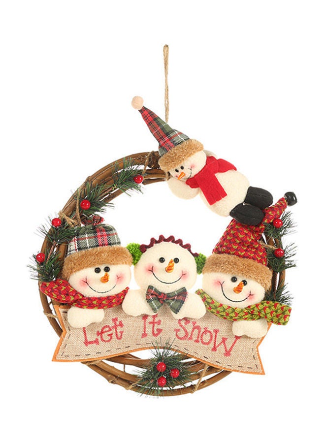 NIBEMINENT Rattan Garland Santa Hanging Ornament