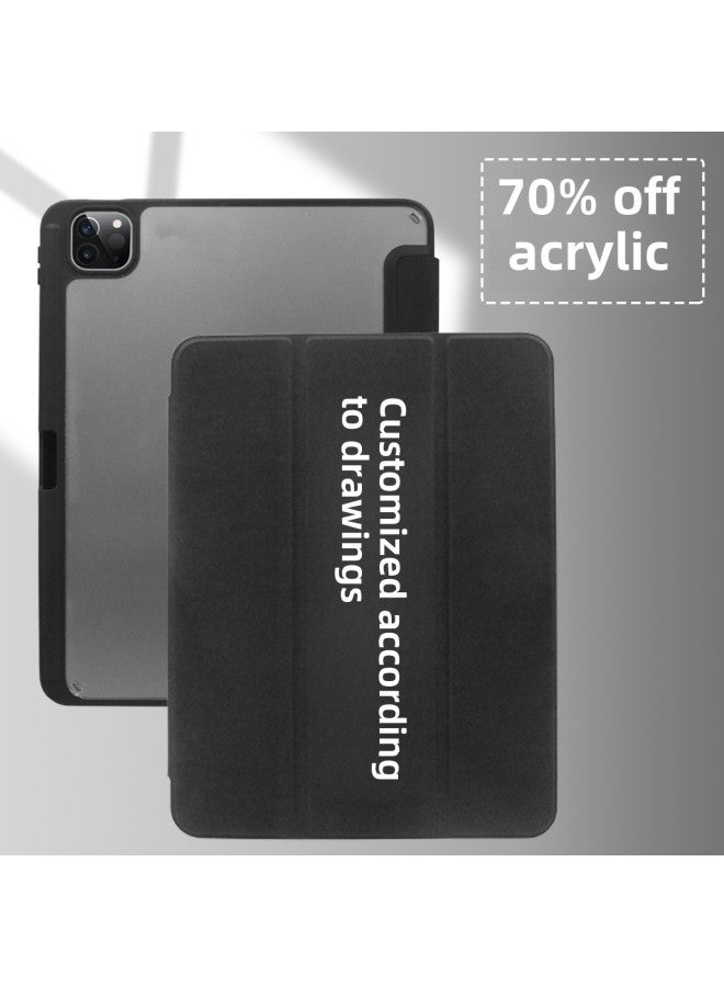 Suitable For Ipad Flat Protective Case Acrylic Ipad9 Flat Protective Case Magnetic Ipadpro11 Inch Protective Case-Color:Gray With Pen Tray-Applicable Model:Acrylic Solid Color Ipad 10.9inch Tenth Ge - Image 5