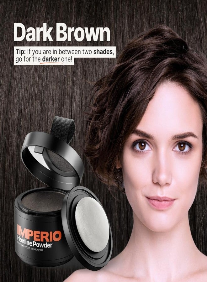 IMPERIO Root Touch Up Hair Powder for Concealing Hair Loss instantly - Hairline Powder for Women & Men - Water resistant Root Cover Up for Thinning Hair in Premium Hairdressing Quality (Dark Brown) - Image 3
