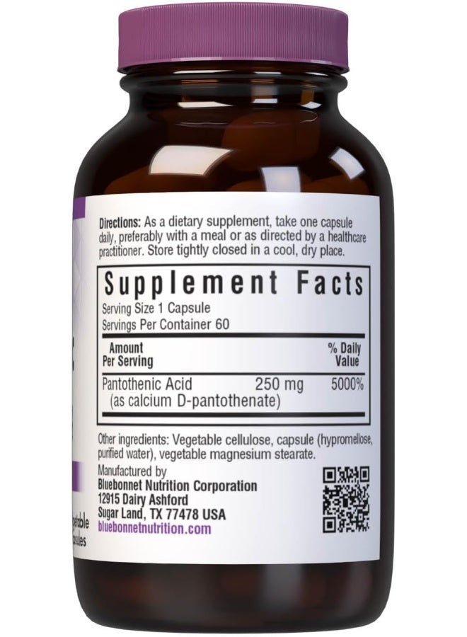 Bluebonnet Pantothenic Acid 250 mg Dietary Supplement for Men and Women - Image 2