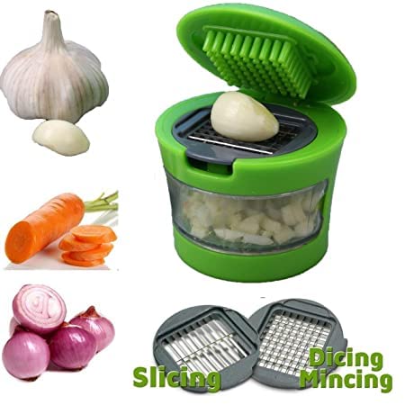 ULTRONEX ULTRONEX Ginger Garlic Crusher I Stainless Steel Blades Multipurpose Easy Use I Crushers for Chilli Ginger Dry Fruits I Mini Press Chopper I Peeler I Slicer I Cutter for Kitchen I Assorted Colour - Image 4