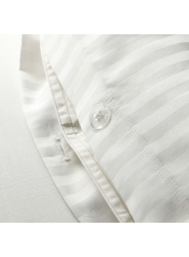 Duvet Cover And 2 Pillowcases White 240x220/50x80 cm - Image 3