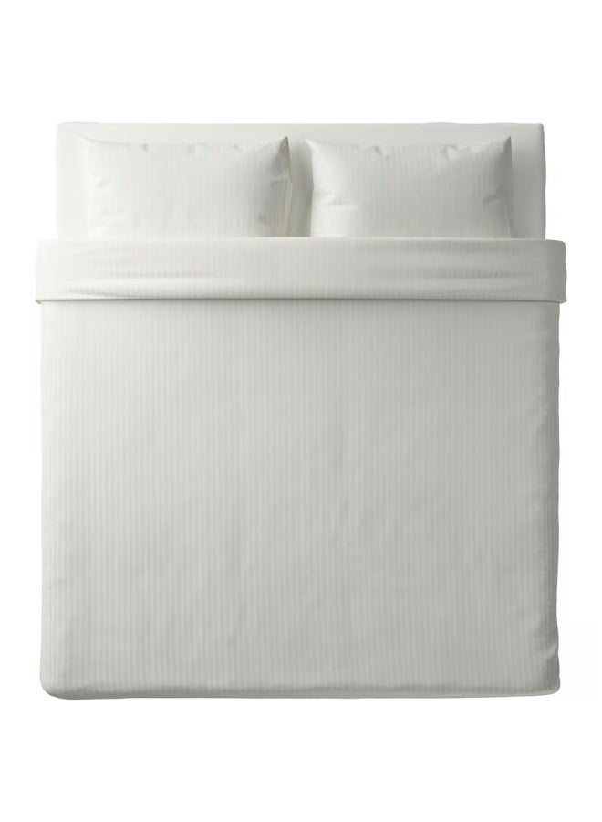 Duvet Cover And 2 Pillowcases White 240x220/50x80 cm - Image 4