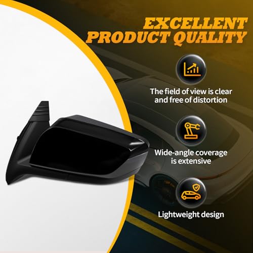 Jecoupoon Gloss Black Driver Side Mirror Assembly Compatible with 2014-2019 Impala w/Manual Folding and Power Glass 22936946 GM1320459 (Left 3pins) - Image 5