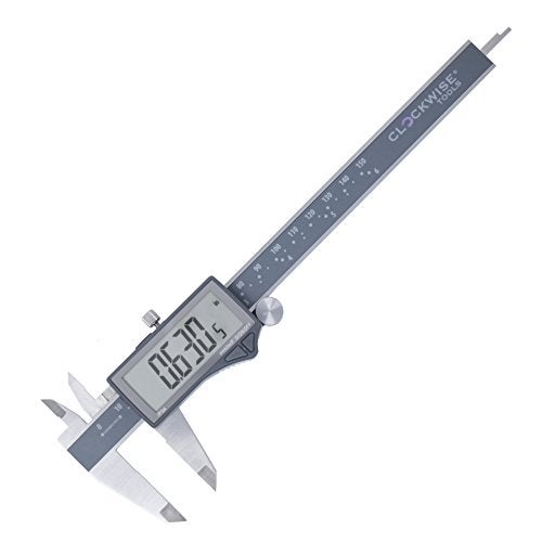 Clockwise Tools IP54 Grade Digital Caliper, DCLR-0605 0-6" /150mm, Inch/Metric/Fractions Conversion, Stainless Steel, Large LCD Screen - Image 1