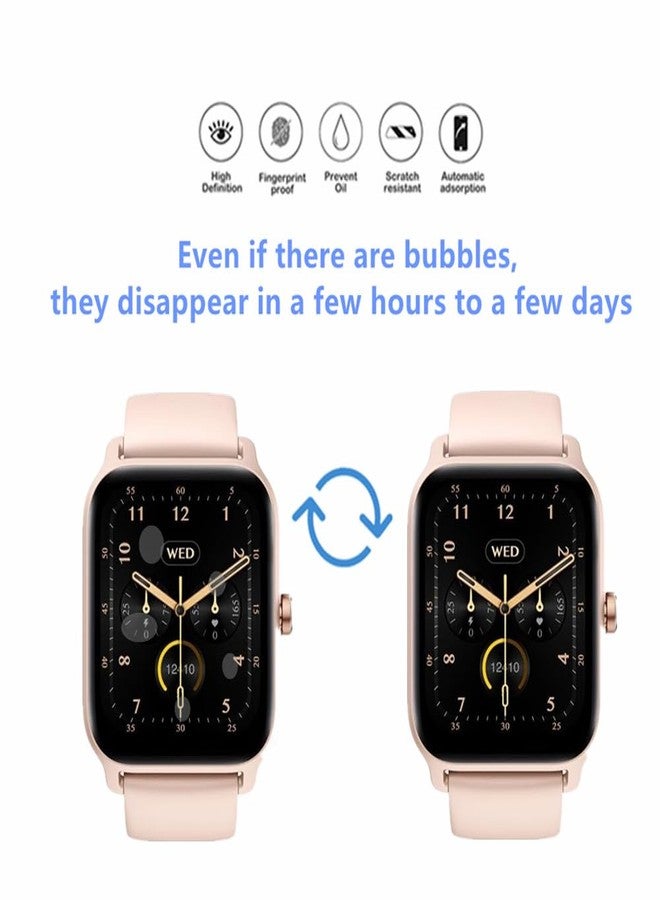 MIHENCE Compatible for Faweio 1.8'' Smart Watch Screen Protector, TPU HD Full Coverage Invisible Protective Film Compatible for Faweio IDW26 / IDW13 / IDW15 / IDW19 / Cillso IDW26 Smartwatch (6PCS) - Image 2