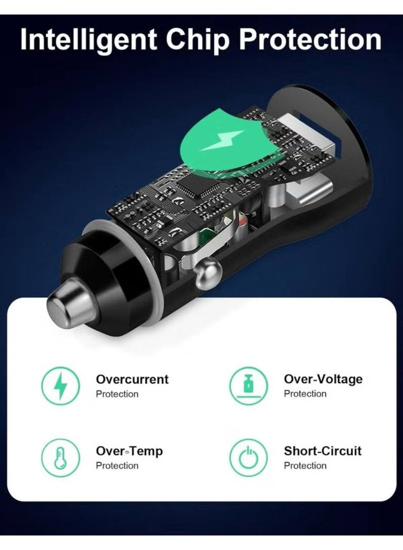 RECRSI Car Charger 48W 1C1A Fast Car Adapter USB Type C Car Plug Compatible with iPhone 16 15 14 Pro Max Galaxy S25 24 23 Ultra Huawei Xiaomi Honor Oppo Vivo Apple Watch S10 Earbuds - Image 4