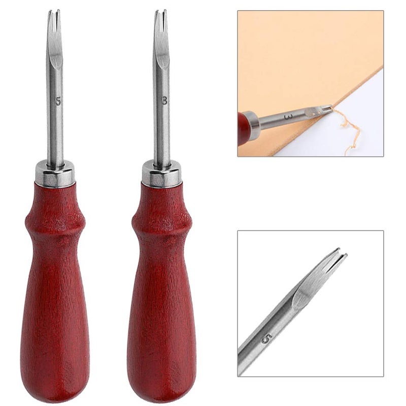 2 PCS Leather Edge Skiving Beveler Craft Keen Edge Cutting Leather Burnishing Tool Leather Edge Skiving DIY Craft Tool for Leather Crafting Working Tools 2 Sizes10 mm15 mm Size 35