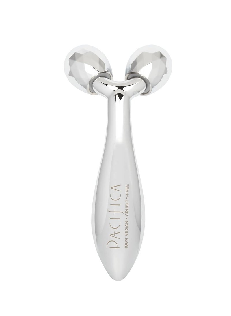 Pacifica Pacifica Face Roller Massager - Future Youth Stainless Steel Gua Sha Facial Beauty Tool Skin Care - for Face Neck Eye Body Skin Care - Face Sculpting Tool Lymphatic Drainage Gifts for Her Women & Girl  - Image 1