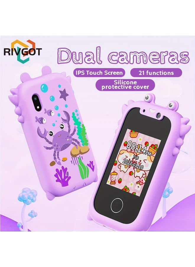 Purple MP3 Player With Dual Cameras Touch Screen Games Stories For Kids 3 8 Years - Image 2