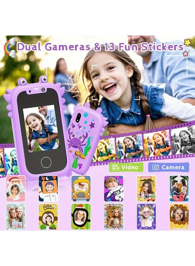 Purple MP3 Player With Dual Cameras Touch Screen Games Stories For Kids 3 8 Years - Image 4