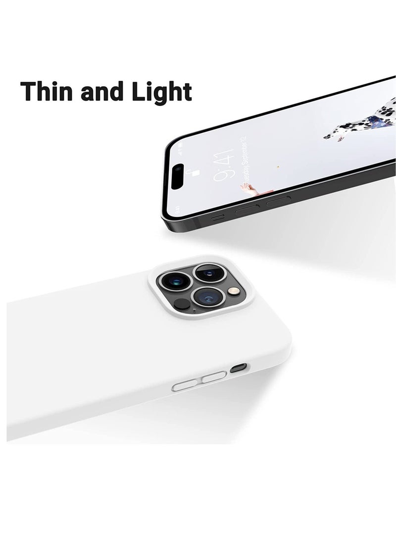 Raxoom Designed for iPhone 14 Pro Max Case, Silicone Shockproof Slim Thin Phone Case for iPhone 14 Pro Max 6.7 inch (White) - Image 4
