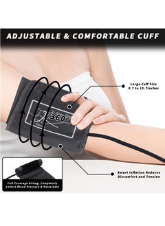 Houmt Electronic Blood Pressure Monitor Upper Arm Digital BP Machine for Home Use with Voice Function Heart Rate Monitor Large Display and Backlight Accurate BP Cuff Kit, Cuff 22-36Cm  - Image 5