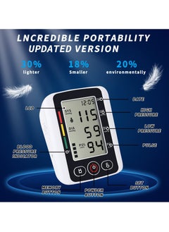 Houmt Electronic Blood Pressure Monitor Upper Arm Digital BP Machine for Home Use with Voice Function Heart Rate Monitor Large Display and Backlight Accurate BP Cuff Kit, Cuff 22-36Cm  - Image 2