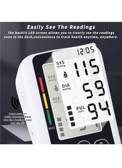 Houmt Electronic Blood Pressure Monitor Upper Arm Digital BP Machine for Home Use with Voice Function Heart Rate Monitor Large Display and Backlight Accurate BP Cuff Kit, Cuff 22-36Cm  - Image 3