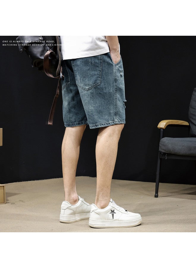 TonLion 2025 Distressed Denim Shorts For Men - Loose Fit Casual Summer Shorts, Versatile 5-inch Inseam Men's Denim Shorts - Image 5