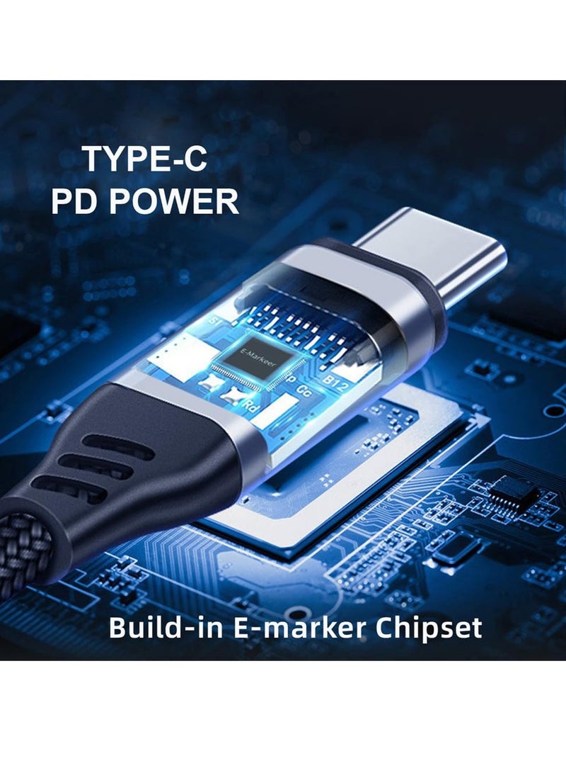 SYOSI Data Cable 240W Type-C USB-C Male to Male 8K Flat Slim FPC USB4 40Gbps 100W Cord Data Cord Type C Charg-ing USB C Cable for Laptop Phone 13cm - Image 2