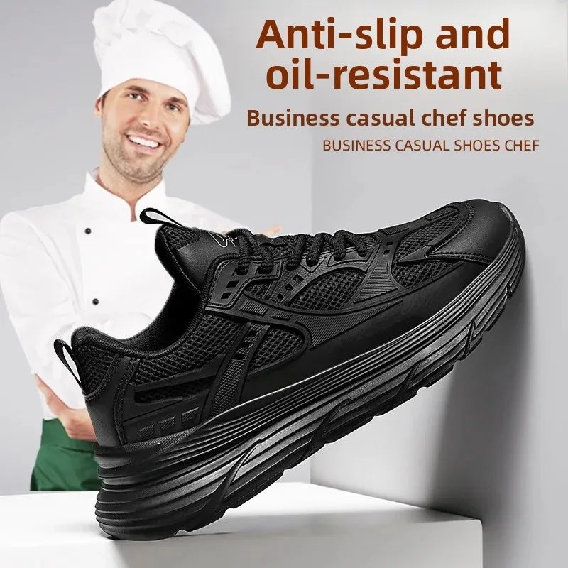 Chef Shoes Labor Protection Shoes Men''s Waterproof Non-slip Wear-resistant Safety Shoes Professional Kitchen Work Shoes Surgical Shoes Sports - Image 1