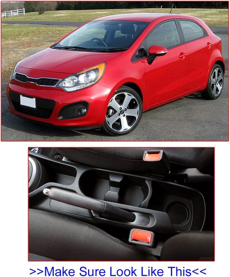 QASULER Black Leather Center Console Armrest for Kia Rio 3 (2012-2016) - Image 4