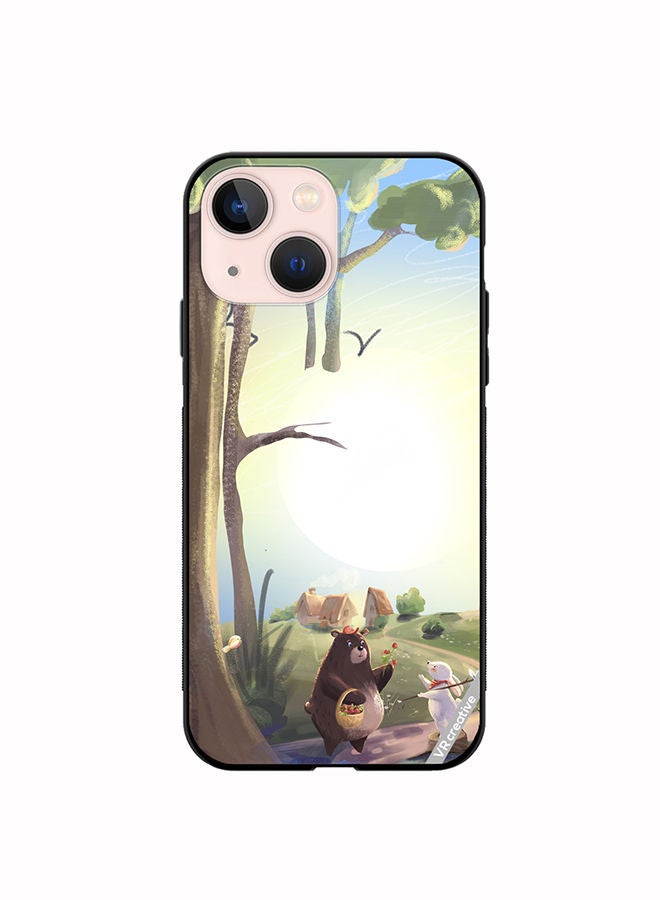 VR CREATIVE Protective Case Cover For Apple iPhone 13 mini Bear And Rabbit Design Multicolour - Image 1
