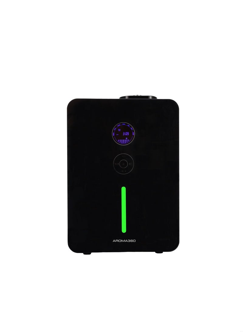 أروما 360  جهاز توزيع العطور بتغطية 1800 قدم مربع - نظام توزيع العطور عبر التكييف أو مستقل - بدون حرارة، بدون ماء، مزود بمؤقت، لا يترك بقايا - أسود  - Image 1