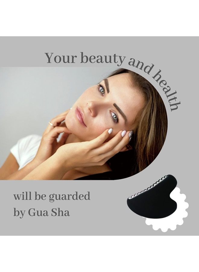 Rena Chris Gua Sha Facial Tools, Black Obsidian Gua Sha Stone with Comb Edge, Body Gua Sha Scraping Massage Tool, Face Stone GuaSha Tool for Traditional Acupuncture Therapy - Image 5