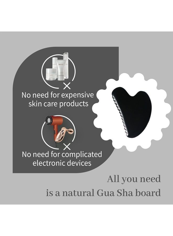 Rena Chris Gua Sha Facial Tools, Black Obsidian Gua Sha Stone with Comb Edge, Body Gua Sha Scraping Massage Tool, Face Stone GuaSha Tool for Traditional Acupuncture Therapy - Image 4