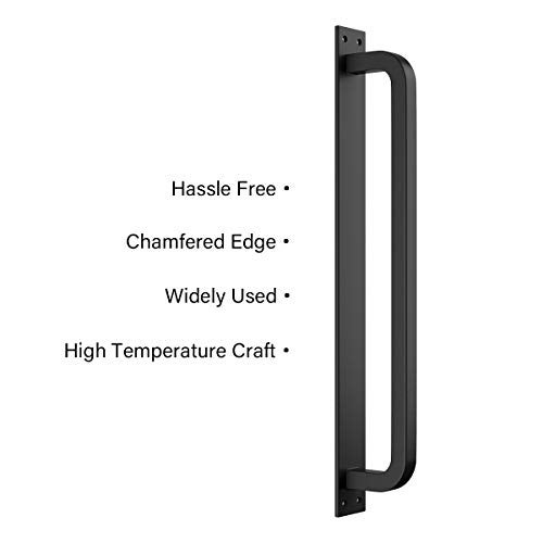SMARTSTANDARD 12” Antique Rustic Handmade Barn Door Handles, Black Flush Long Base Handle Pull, for Gate, Shed, Garage - Image 5