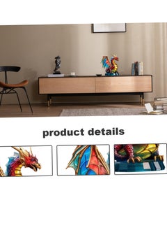 KASTWAVE Crystal Acrylic Dragon Figurine Collectible with Base, Emulational Decor Colorful Statue Decoration Small Mythical Animal Fengshui Home Statue Gift  - Image 4