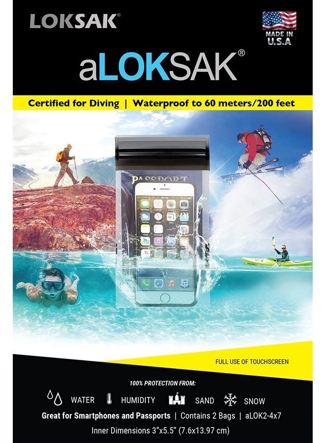 Loksak Drybag for Cell Phones 4 x 7 Inch, 2-Pack (aLOKD2-4x7) - Image 1
