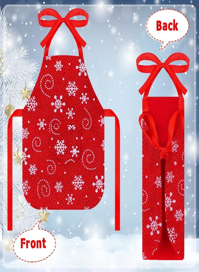 هونغداو مجموعة ملابس الخبازة للدمية الصغيرة من إكسسوارات الكريسماس تتضمن مريلة وقبعات ودبوسًا وبيضًا وصينية بسكويت ووعاء خلط لديكورات الكريسماس، الدمية غير متضمنة (بنمط ندفة الثلج) - Image 4