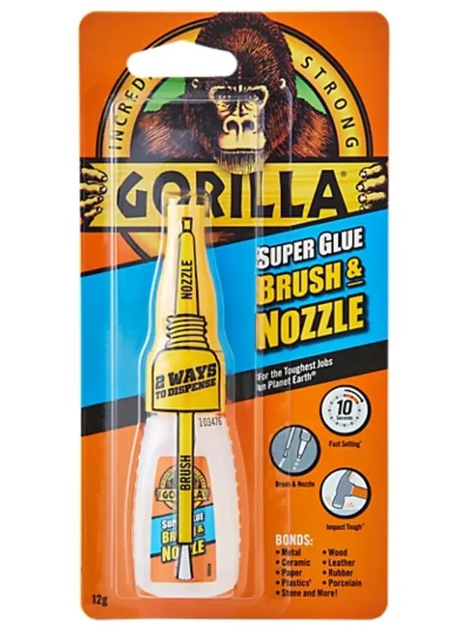 Gorilla غراء سوبر غوريلا مع فرشاة وفوهة 12غ - Image 1