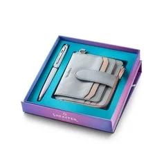 Sheaffer GIFTSET SHEAFFER EXPRESSIONS 100 9376 PEARLISED GRADIENT WITH CHROME TRIMS BP WITH JELLY PASTEL WALLET
