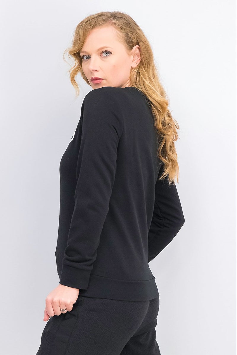 Adidas Women Sport Fit Long Sleeve Brand Logo Sweatshirt, Black - Image 4