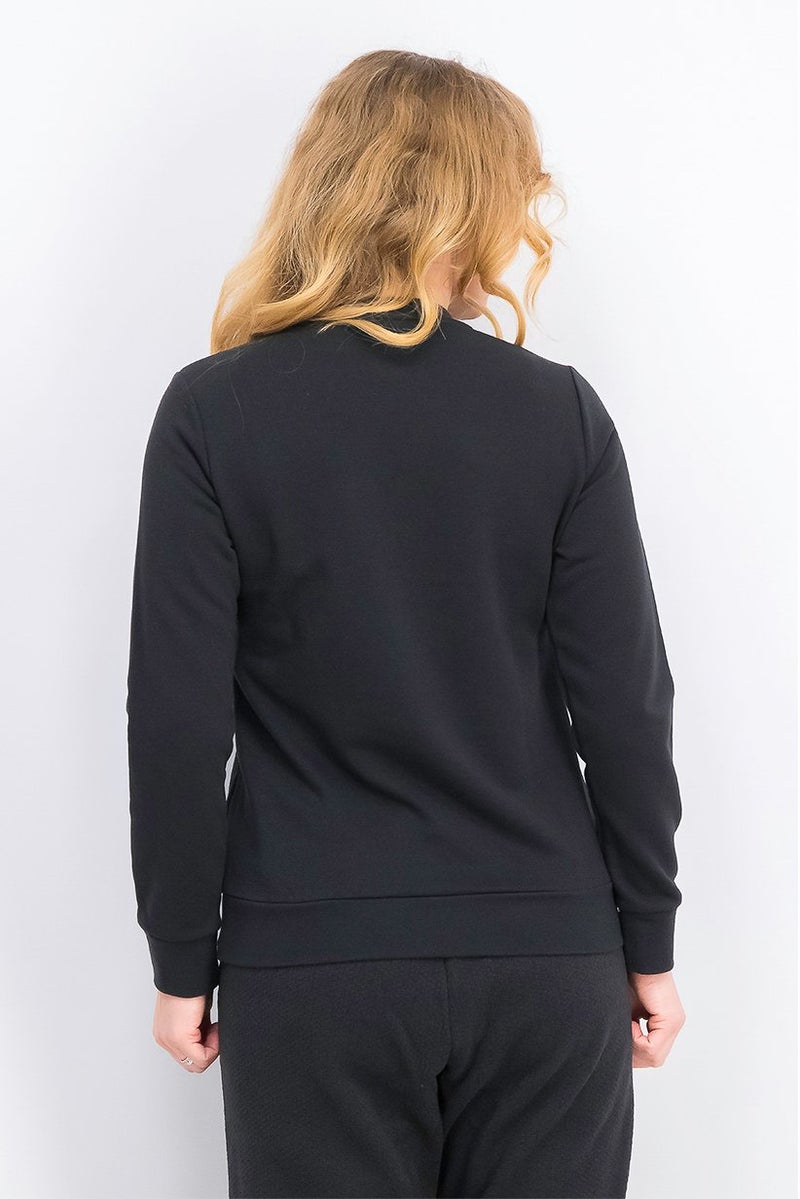 Adidas Women Sport Fit Long Sleeve Brand Logo Sweatshirt, Black - Image 3