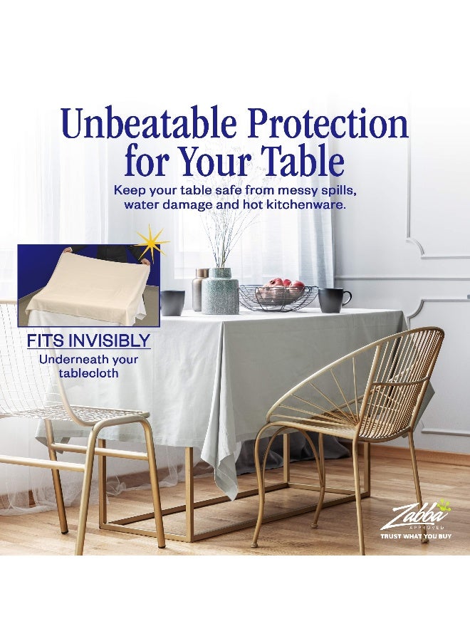Nuvantee Revolutionary Table Pad - Waterproof, Protects Table from Spills and Heat - 52 X 108 Inch Deluxe Vinyl Premium Table Protector - Flannel Backing, Lies Flat - Image 2
